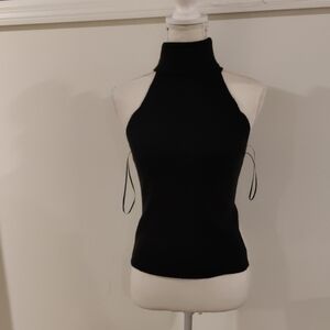 Black Sleeveless Halter Top WAYF Y2K Cottagecore Vintage Shabby Chic